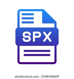 Spx gradient colored audio format icon with modern visuals