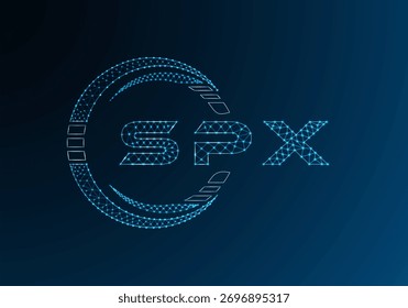 SPX diseño de Vector de logotipo de letra de polietileno baja. SPX diseño de logotipo de poliéster inferior. Logotipo de poliéster bajo.