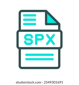 Spx modern design for audio format icon with bright color elements