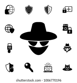 Spy, agent icon. Set of cybersecurity icons. Signs, outline symbols collection, simple icons for websites, web design, mobile app, info graphics on white background