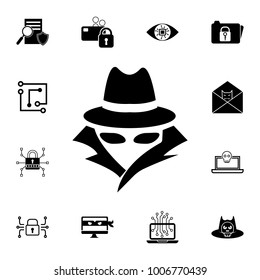 Spy, agent icon. Set of cybersecurity icons. Signs, outline symbols collection, simple icons for websites, web design, mobile app, info graphics on white background