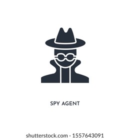 spy agent icon. simple element illustration. isolated trendy filled spy agent icon on white background. can be used for web, mobile, ui.