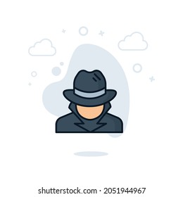 spy agent icon . vector illustration.spy agent color icon concept