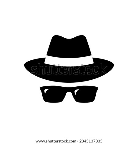 Spy, agent icon vector isolated on white background.
