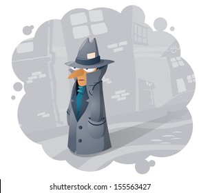 Spy agent, illustration
