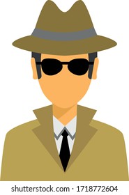 Spy Agent Services Avatar, Design von Vektorgrafiken für Detektivberufe