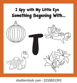 I Spy Animals worksheet vector