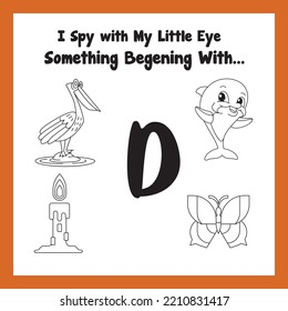 I Spy Animals worksheet vector