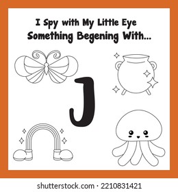 I Spy Animals worksheet vector
