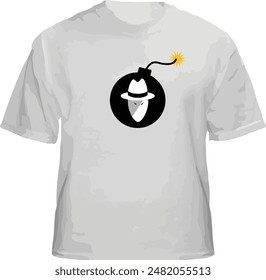 Spy and bomb t-shirt design