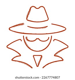 pincel espía sobre fondo blanco, ilustración vectorial.