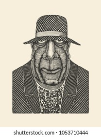 Spy Cartoon Man. Vector Illustration