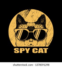 Spy cat eyeglasses vector illustration