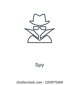 Spy concept line icon. Linear Spy concept outline symbol design. This simple element illustration can be used for web and mobile UI/UX.