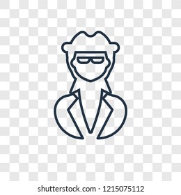 Spy concept vector linear icon isolated on transparent background, Spy concept transparency concept in outline style