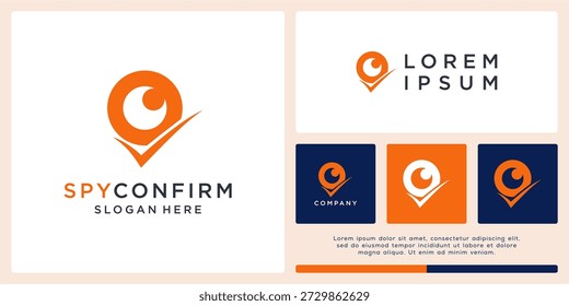 Spy confirm logo design with check mark.