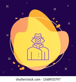 Spy cyber robbery. Vector icon. On white background