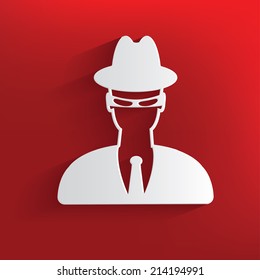 Spy design on red background,clean vector
