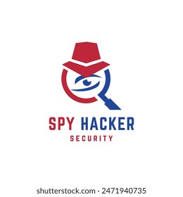 Espía detective Hacker ciberseguridad Diseño de logotipo moderno concepto mínimo creativo