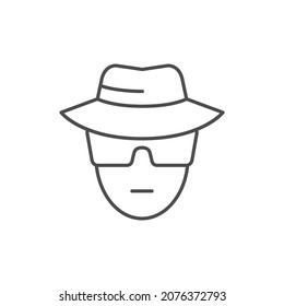 Spy or detective line outline icon