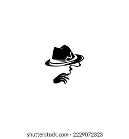 Spy detective logo design template. py icon. Vintage label. Private detective logo. Vector illustration
