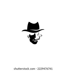Spy detective logo design template. py icon. Vintage label. Private detective logo. Vector illustration