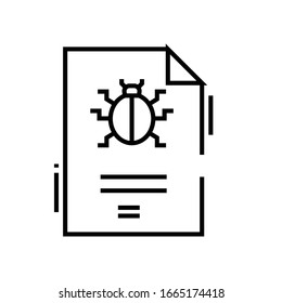 Icono de línea de documento espía, signo de concepto, ilustración de vector de esquema, símbolo lineal.