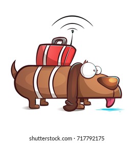 Spy dog - cartoon illustration. Vector eps 10