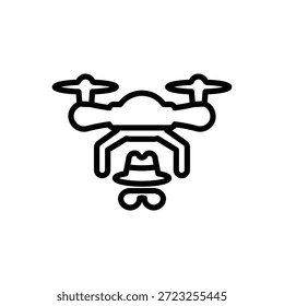 Spionage-Drohnen-Symbol, Linien-Vektorgrafiken