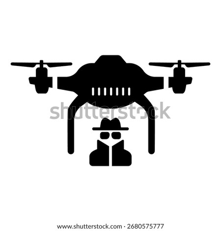 Spy Drone Icon, Vector Graphics