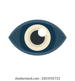 Spy eye icon flat vector. Eyeball sight. View vision isolated