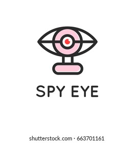 Spy eye Simple Icon for web or print. surveillance or security sign.