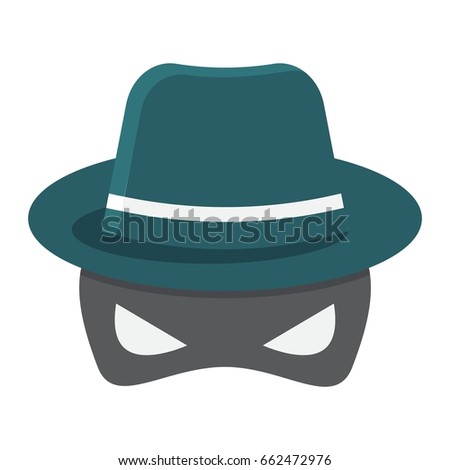 Spy flat icon, incognito and agent, vector graphics, a colorful solid pattern on a white background, eps 10.