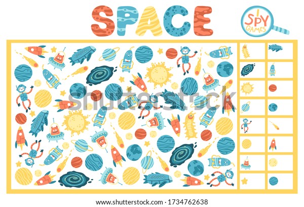 I spy game. Space Educational Maze Puzzle Games, suitable for games