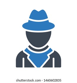 spy glyph color vector icon