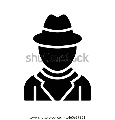 spy glyph flat vector icon