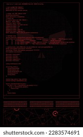 Spy and hacker code window interface. Vector vertical HUD.