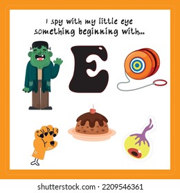 I spy Halloween Worksheet vector