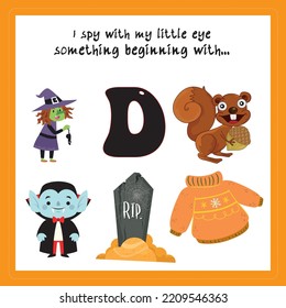 I spy Halloween Worksheet vector