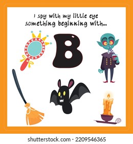 I spy Halloween Worksheet vector