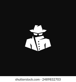 Spy in a hat. Logo design.