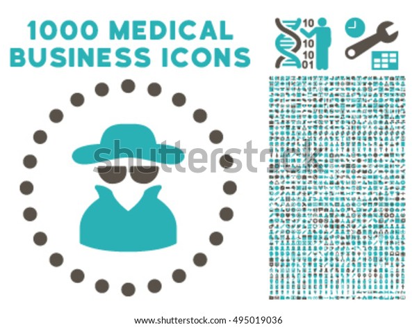 Spy Icon 1000 Medical Commerce Grey Stock Vector Royalty Free 495019036