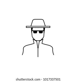 spy icon. Avatar element of professions for mobile concept and web apps. Thin line  icon for website design and development, app development. Premium icon on white background