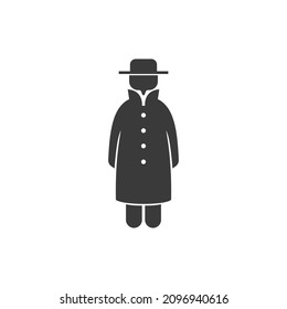 Spy Icon Black and White Vector Graphic