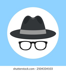 Spy icon. Browse the web privately in Incognito mode. VPN. Virtual private network. Vector icon isolated on white background