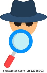 Spy Icon Flat Vector Illustration
