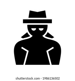 icono espía o logotipo símbolo de signo aislado ilustración vectorial - iconos vectoriales de estilo negro de alta calidad
