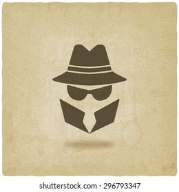 spy icon old background - vector illustration. eps 10