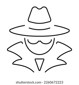 icono espía en fondo blanco, ilustración vectorial.