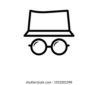 spy icon, secret agent, incognito line sign on white background - editable stroke vector illustration eps10.